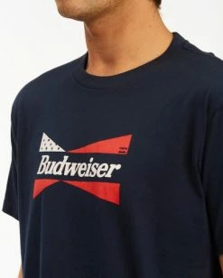BILLABONG Budweiser Flag Short Sleeve T-Shirt NAVY -Mens Accessories Sales 2022 abyzt00586 billabongw nvy dtl1 1