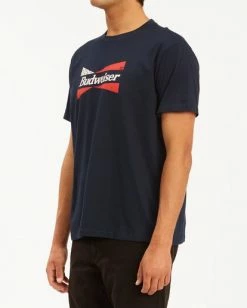 BILLABONG Budweiser Flag Short Sleeve T-Shirt NAVY -Mens Accessories Sales 2022 abyzt00586 billabongw nvy sd1 1