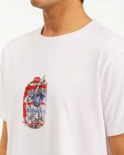 BILLABONG Budweiser Crusher Short Sleeve T-Shirt WHITE 12 BILLABONG Budweiser Crusher Short Sleeve T-Shirt WHITE -Mens Accessories Sales 2022 abyzt00587 billabongw wht dtl1 1