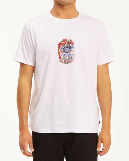 BILLABONG Budweiser Crusher Short Sleeve T-Shirt WHITE 2 BILLABONG Budweiser Crusher Short Sleeve T-Shirt WHITE - Image 2