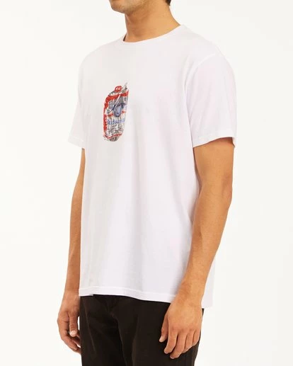 BILLABONG Budweiser Crusher Short Sleeve T-Shirt WHITE 3 BILLABONG Budweiser Crusher Short Sleeve T-Shirt WHITE - Image 3