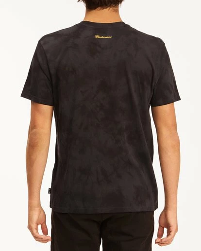 BILLABONG Budweiser Bow Tie-Dye Short Sleeve T-Shirt BLACK 3 BILLABONG Budweiser Bow Tie-Dye Short Sleeve T-Shirt BLACK - Image 3