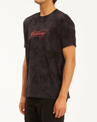 BILLABONG Budweiser Bow Tie-Dye Short Sleeve T-Shirt BLACK 2 BILLABONG Budweiser Bow Tie-Dye Short Sleeve T-Shirt BLACK - Image 2