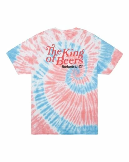BILLABONG Budweiser King Of Beers Tie-Dye Short Sleeve T-Shirt WHITE 8 BILLABONG Budweiser King Of Beers Tie-Dye Short Sleeve T-Shirt WHITE - Image 8