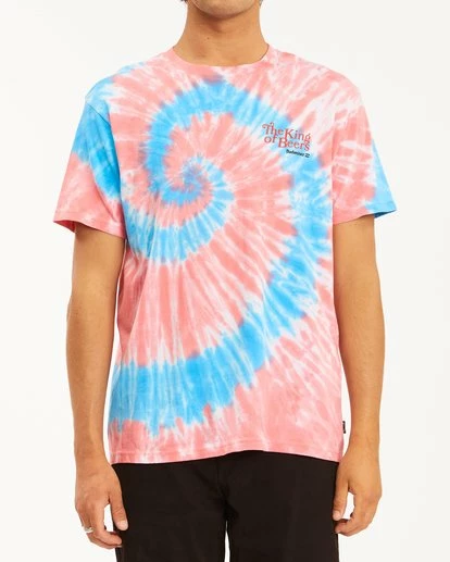 BILLABONG Budweiser King Of Beers Tie-Dye Short Sleeve T-Shirt WHITE 2 BILLABONG Budweiser King Of Beers Tie-Dye Short Sleeve T-Shirt WHITE - Image 2