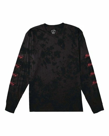 BILLABONG Budweiser Bow Tie-Dye Long Sleeve T-Shirt BLACK 6 BILLABONG Budweiser Bow Tie-Dye Long Sleeve T-Shirt BLACK - Image 6
