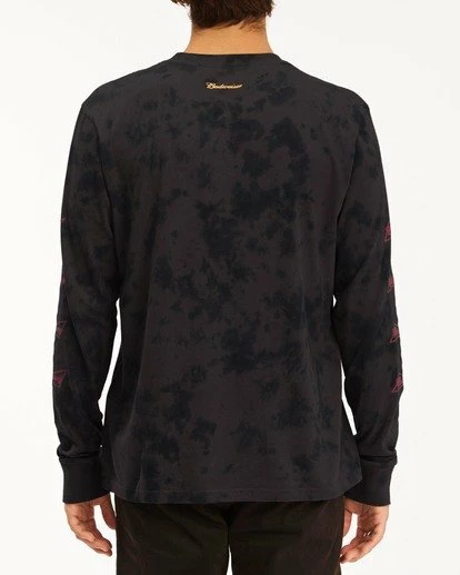 BILLABONG Budweiser Bow Tie-Dye Long Sleeve T-Shirt BLACK 4 BILLABONG Budweiser Bow Tie-Dye Long Sleeve T-Shirt BLACK - Image 4
