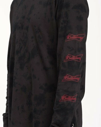 BILLABONG Budweiser Bow Tie-Dye Long Sleeve T-Shirt BLACK 5 BILLABONG Budweiser Bow Tie-Dye Long Sleeve T-Shirt BLACK - Image 5