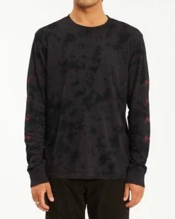 BILLABONG Budweiser Bow Tie-Dye Long Sleeve T-Shirt BLACK