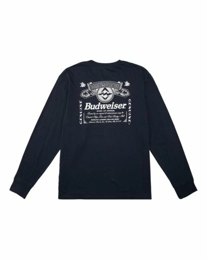 BILLABONG Budweiser Insignia Long Sleeve T-Shirt NAVY 8 BILLABONG Budweiser Insignia Long Sleeve T-Shirt NAVY - Image 8