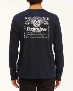 BILLABONG Budweiser Insignia Long Sleeve T-Shirt NAVY 11 BILLABONG Budweiser Insignia Long Sleeve T-Shirt NAVY -Mens Accessories Sales 2022 abyzt00591 billabongw nvy bck1 1