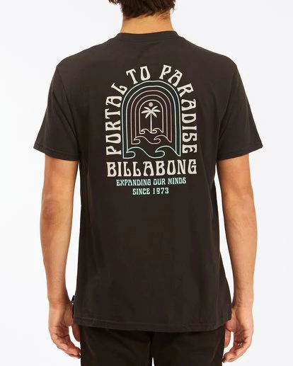 BILLABONG Portal Short Sleeve T-Shirt BLACK 3 BILLABONG Portal Short Sleeve T-Shirt BLACK - Image 3