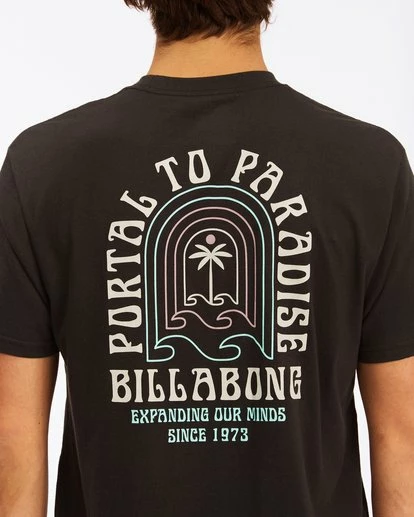 BILLABONG Portal Short Sleeve T-Shirt BLACK 4 BILLABONG Portal Short Sleeve T-Shirt BLACK - Image 4