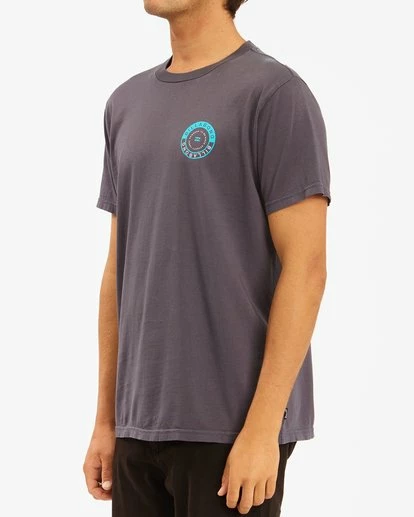 BILLABONG Rocker Wave Washed Short Sleeve T-Shirt CHAR 2 BILLABONG Rocker Wave Washed Short Sleeve T-Shirt CHAR - Image 2
