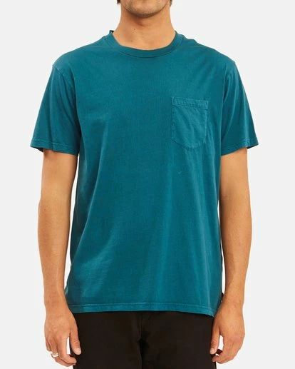 BILLABONG Essential Pocket Wave Washed T-Shirt PACIFIC 1 BILLABONG Essential Pocket Wave Washed T-Shirt PACIFIC