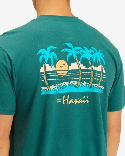 BILLABONG Maui Hawaii Short Sleeve T-Shirt DEEP SEA 4 BILLABONG Maui Hawaii Short Sleeve T-Shirt DEEP SEA - Image 4