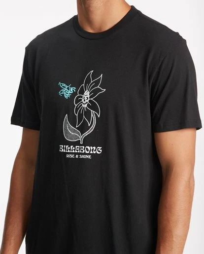 BILLABONG Rise & Shine Short Sleeve T-Shirt BLACK 5 BILLABONG Rise & Shine Short Sleeve T-Shirt BLACK - Image 5