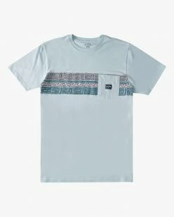BILLABONG Halfrack Stripe Pocket T-Shirt COASTAL BLUE -Mens Accessories Sales 2022 abyzt00809 billabongf cbu frt1