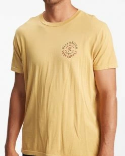 BILLABONG Abrade Wave Washed Short Sleeve T-Shirt MUSTARD -Mens Accessories Sales 2022 abyzt00813 billabongw mus dtl1 1