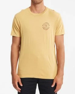 BILLABONG Abrade Wave Washed Short Sleeve T-Shirt MUSTARD