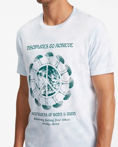 BILLABONG Body And Mind Tie-Dye Short Sleeve T-Shirt WHITE 5 BILLABONG Body And Mind Tie-Dye Short Sleeve T-Shirt WHITE - Image 5