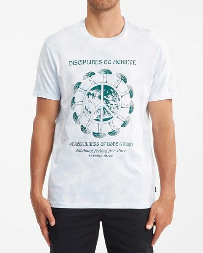 BILLABONG Body And Mind Tie-Dye Short Sleeve T-Shirt WHITE 1 BILLABONG Body And Mind Tie-Dye Short Sleeve T-Shirt WHITE