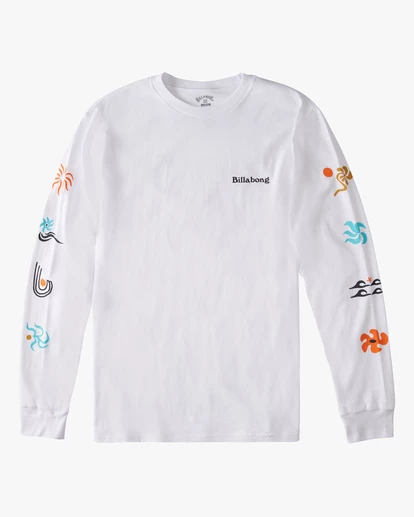 BILLABONG Plants Long Sleeve T-Shirt WHITE 8 BILLABONG Plants Long Sleeve T-Shirt WHITE - Image 8