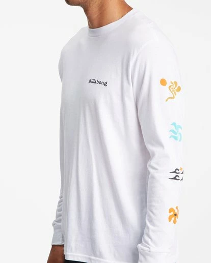 BILLABONG Plants Long Sleeve T-Shirt WHITE 5 BILLABONG Plants Long Sleeve T-Shirt WHITE - Image 5