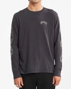 BILLABONG Dark Arch Wave Washed Long Sleeve T-Shirt WASHED BLACK -Mens Accessories Sales 2022 abyzt00834 billabongw waa frt1 1