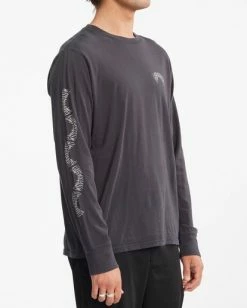 BILLABONG Dark Arch Wave Washed Long Sleeve T-Shirt WASHED BLACK -Mens Accessories Sales 2022 abyzt00834 billabongw waa sd2 1
