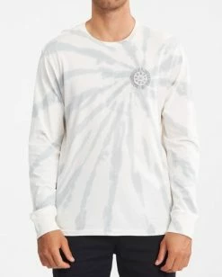 BILLABONG Old World Tie-Dye Long Sleeve T-Shirt OFF WHITE