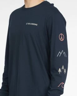 BILLABONG Tranquil Long Sleeve T-Shirt NAVY -Mens Accessories Sales 2022 abyzt00846 billabongw nvy dtl1 1