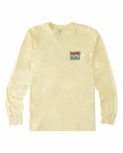 BILLABONG Crayon Wave Long Sleeve T-Shirt MELLOW YELLOW -Mens Accessories Sales 2022 abyzt00905 billabongf mly frt1 2