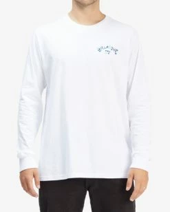 BILLABONG Arch Fil Long Sleeve T-Shirt WHITE