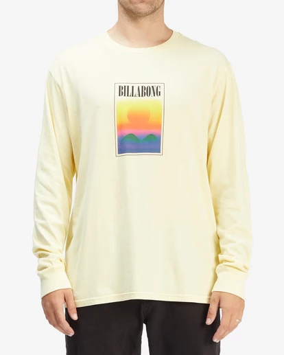 BILLABONG Vista Wave Washed Long Sleeve T-Shirt MELLOW YELLOW 1 BILLABONG Vista Wave Washed Long Sleeve T-Shirt MELLOW YELLOW