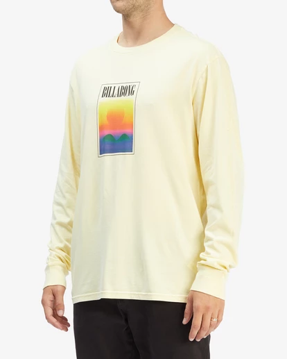 BILLABONG Vista Wave Washed Long Sleeve T-Shirt MELLOW YELLOW 2 BILLABONG Vista Wave Washed Long Sleeve T-Shirt MELLOW YELLOW - Image 2