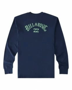 BILLABONG Arch Wave Washed Long Sleeve T-Shirt DENIM -Mens Accessories Sales 2022 abyzt00914 billabongf den bck1 1