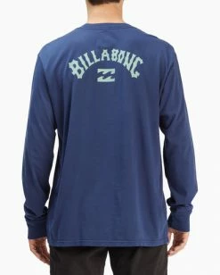 BILLABONG Arch Wave Washed Long Sleeve T-Shirt DENIM -Mens Accessories Sales 2022 abyzt00914 billabongw den bck1 1