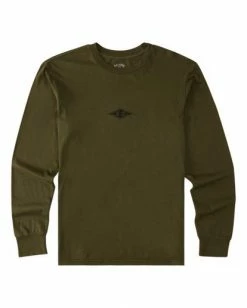 BILLABONG Diamond Wave Washed Long Sleeve T-Shirt MILITARY -Mens Accessories Sales 2022 abyzt00915 billabongf mil frt1 1