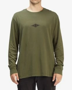 BILLABONG Diamond Wave Washed Long Sleeve T-Shirt MILITARY
