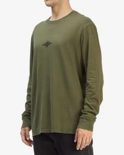 BILLABONG Diamond Wave Washed Long Sleeve T-Shirt MILITARY -Mens Accessories Sales 2022 abyzt00915 billabongw mil sd1 1