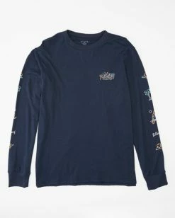 BILLABONG Aloha Long Sleeve T-Shirt NAVY -Mens Accessories Sales 2022 abyzt00996 billabongf nvy frt1 1
