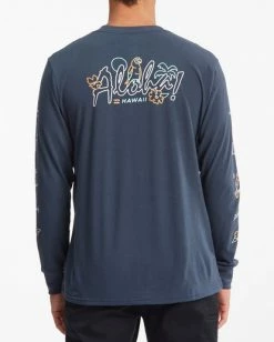 BILLABONG Aloha Long Sleeve T-Shirt NAVY -Mens Accessories Sales 2022 abyzt00996 billabongw nvy bck1 1