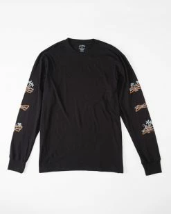 BILLABONG Budweiser Stacked Neon Long Sleeve T-Shirt BLACK -Mens Accessories Sales 2022 abyzt01022 billabongf blk frt1 1