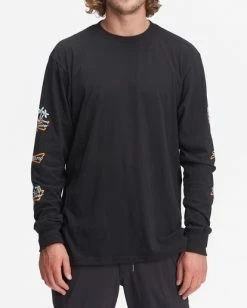 BILLABONG Budweiser Stacked Neon Long Sleeve T-Shirt BLACK
