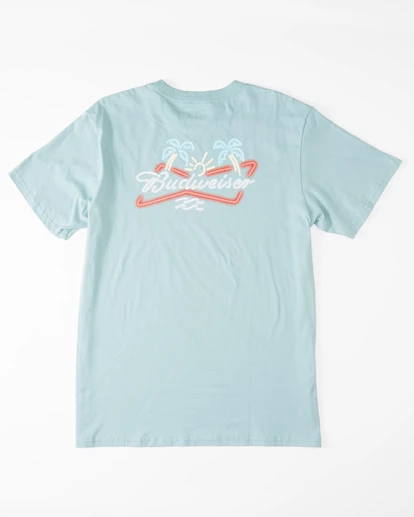 BILLABONG Budweiser Palm Neon Short Sleeve T-Shirt DARK OZONE 7 BILLABONG Budweiser Palm Neon Short Sleeve T-Shirt DARK OZONE - Image 7