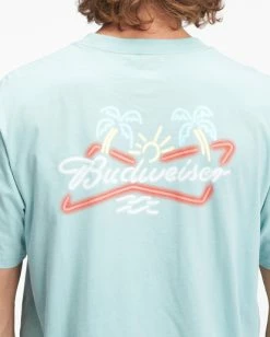 BILLABONG Budweiser Palm Neon Short Sleeve T-Shirt DARK OZONE 10 BILLABONG Budweiser Palm Neon Short Sleeve T-Shirt DARK OZONE -Mens Accessories Sales 2022 abyzt01023 billabongw doz dtl1 1