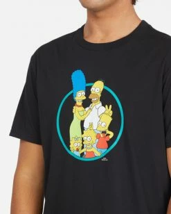 BILLABONG The Simpsons Family Short Sleeve T-Shirt MELLOW YELLOW -Mens Accessories Sales 2022 abyzt01026 billabongw blk dtl2 1