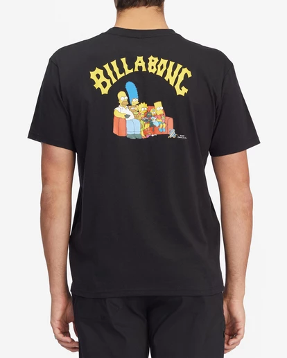 BILLABONG Simpsons Family Couch Organic Short Sleeve T-Shirt COASTAL BLUE 2 BILLABONG Simpsons Family Couch Organic Short Sleeve T-Shirt COASTAL BLUE - Image 2