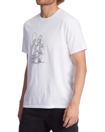 BILLABONG The Simpsons Nuclear Family Organic Short Sleeve T-Shirt WHITE 2 BILLABONG The Simpsons Nuclear Family Organic Short Sleeve T-Shirt WHITE - Image 2